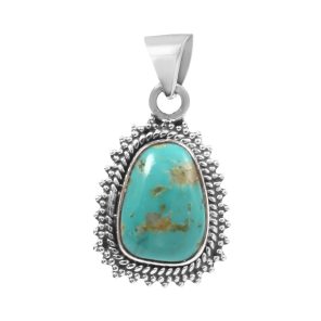 Kingman Turquoise 1" 925 Sterling Silver Pendant (RS30-308)