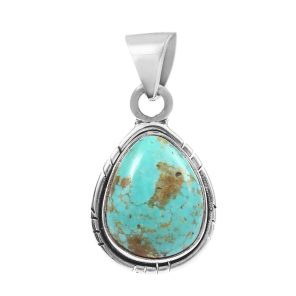 Kingman Turquoise 1.1" 925 Sterling Silver Pendant (RS30-289)