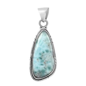 Larimar 1.5" 925 Sterling Silver Pendant (RS30-206)