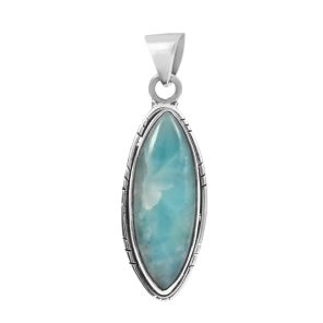 Larimar 1.5" 925 Sterling Silver Pendant (RS30-207)