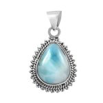 Larimar 1" 925 Sterling Silver Pendant (RS30-262)