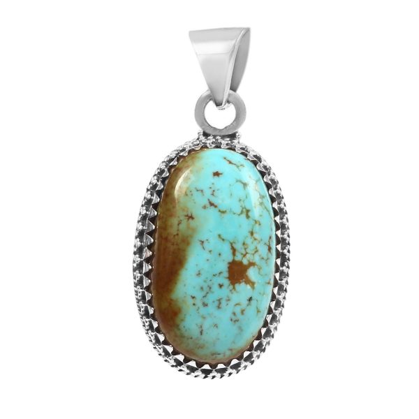 Kingman Turquoise 1.5" 925 Sterling Silver Pendant (RS30-309)