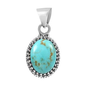 Kingman Turquoise 1" 925 Sterling Silver Pendant (RS30-311)