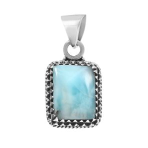 Larimar 1.1" 925 Sterling Silver Pendant (RS30-276)
