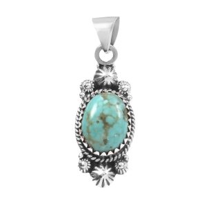 Kingman Turquoise 1.5" 925 Sterling Silver Pendant (RS30-293)