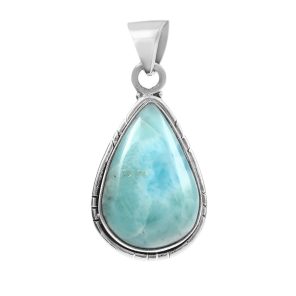 Larimar 1.5" 925 Sterling Silver Pendant (RS30-217)