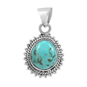 Kingman Turquoise 1" 925 Sterling Silver Pendant (RS30-313)