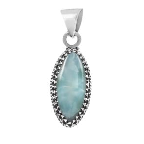 Larimar 1.25" 925 Sterling Silver Pendant (RS30-279)