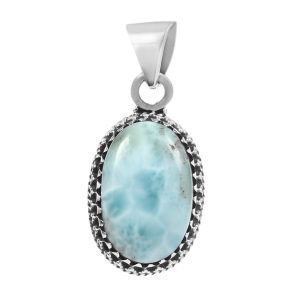 Larimar 1.1" 925 Sterling Silver Pendant (RS30-280)