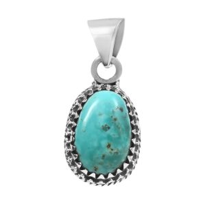 Kingman Turquoise 1" 925 Sterling Silver Pendant (RS30-314)