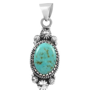 Kingman Turquoise 1.5" 925 Sterling Silver Pendant (RS30-297)