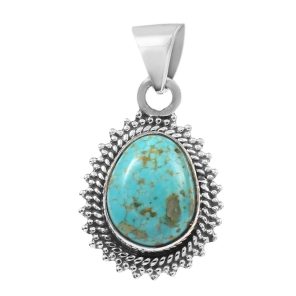 Kingman Turquoise 1" 925 Sterling Silver Pendant (RS30-315)