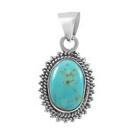 Kingman Turquoise 1" 925 Sterling Silver Pendant (RS30-316)