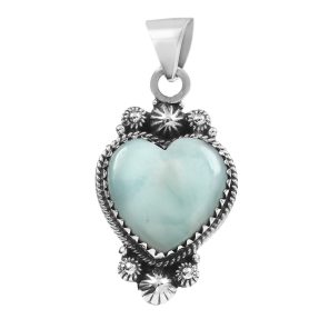 Larimar 1.5" 925 Sterling Silver Pendant (RS30-223)