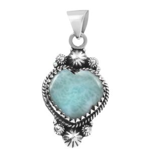 Larimar 1.5" 925 Sterling Silver Pendant (RS30-260)