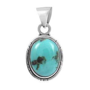 Kingman Turquoise 1" 925 Sterling Silver Pendant (RS30-301)