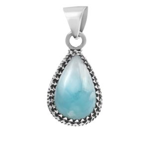 Larimar 1" 925 Sterling Silver Pendant (RS30-271)