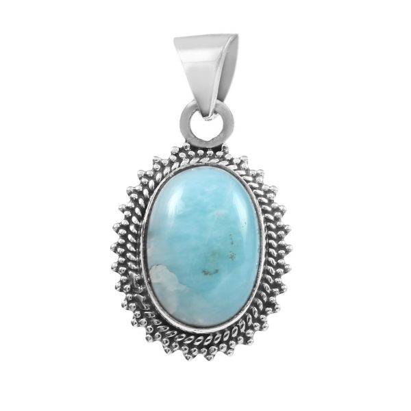 Larimar 1.1" 925 Sterling Silver Pendant (RS30-283)
