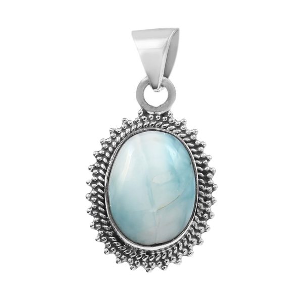 Larimar 1.1" 925 Sterling Silver Pendant (RS30-284)