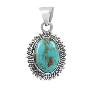 Kingman Turquoise 1" 925 Sterling Silver Pendant (RS30-317)
