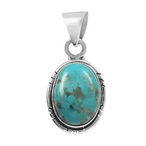 Kingman Turquoise 1" 925 Sterling Silver Pendant (RS30-303)