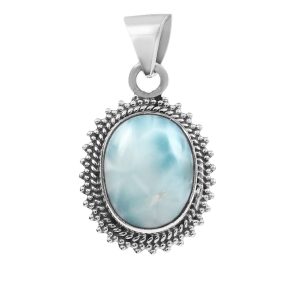 Larimar 1.1" 925 Sterling Silver Pendant (RS30-285)