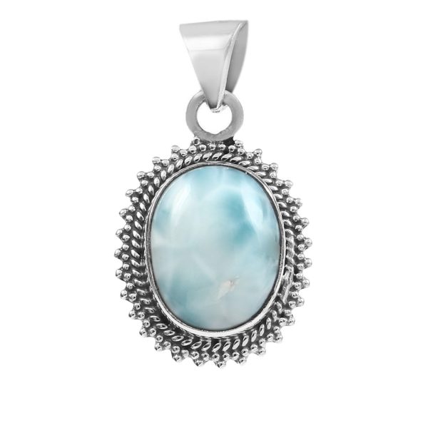 Larimar 1.1" 925 Sterling Silver Pendant (RS30-285)