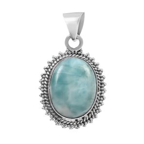Larimar 1.1" 925 Sterling Silver Pendant (RS30-286)
