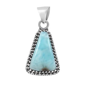 Larimar 1.1" 925 Sterling Silver Pendant (RS30-287)