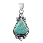 Kingman Turquoise 1" 925 Sterling Silver Pendant (RS30-305)