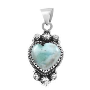 Larimar 1.5" 925 Sterling Silver Pendant (RS30-233)