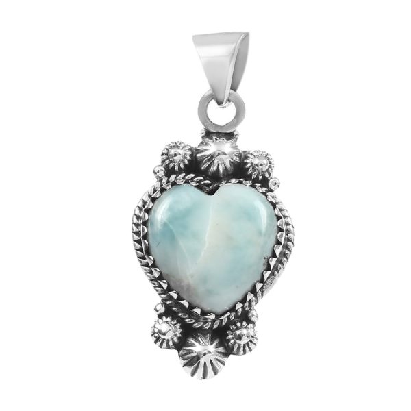 Larimar 1.5" 925 Sterling Silver Pendant (RS30-236)