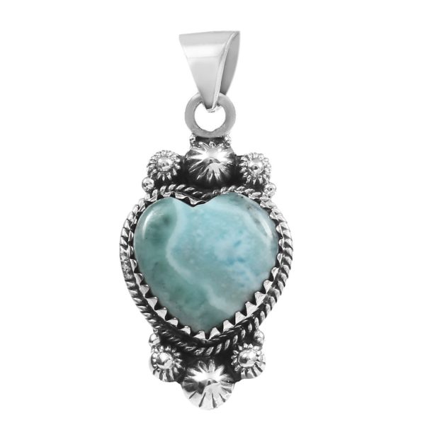 Larimar 1.5" 925 Sterling Silver Pendant (RS30-238)