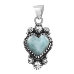 Larimar 1.25" 925 Sterling Silver Pendant (RS30-244)