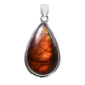 Purple labradorite 2" 925 Sterling Silver Pendant (REXT24-213)
