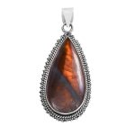 Purple labradorite 1.5" 925 Sterling Silver Pendant (REXT24-203)