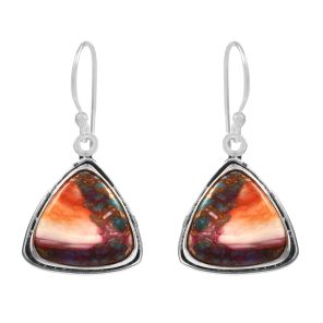 Pink Dahlia Turquoise 1.25" 925 Sterling Silver Earring (REXT11-162)