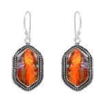 Pink Dahlia Turquoise 1.25" 925 Sterling Silver Earring (REXT11-175)