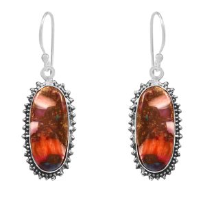 Pink Dahlia Turquoise 1.25" 925 Sterling Silver Earring (REXT11-144)