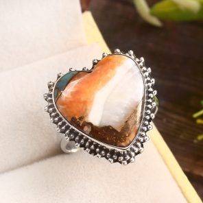 Spiny Oyster Turquoise Size US 10 925 Sterling Silver Ring (REXT37-91)