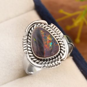 Australian Opal Size US 9 925 Sterling Silver Ring (REXT11-91)