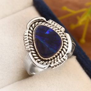 Australian Opal Size US 7 925 Sterling Silver Ring (REXT11-80)