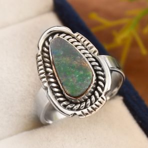 Australian Opal Size US 8 925 Sterling Silver Ring (REXT11-85)