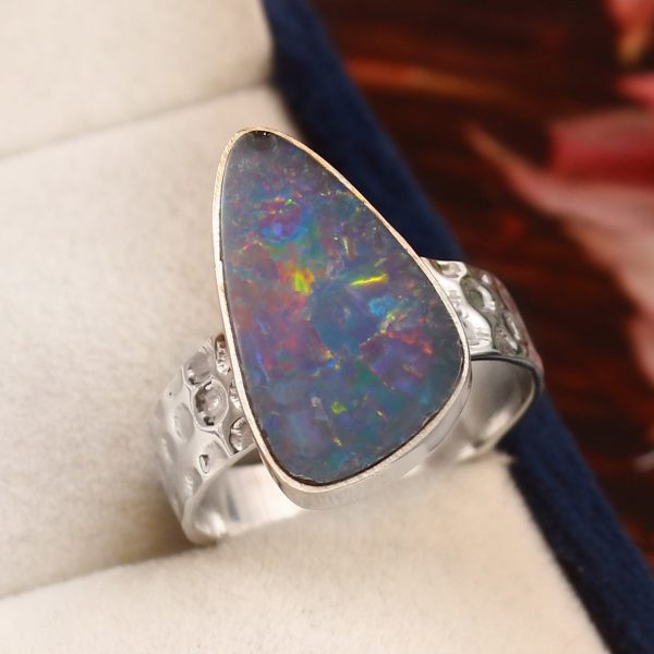 Australian Opal Size US 8 925 Sterling Silver Ring (REXT11-125)