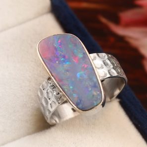 Australian Opal Size US 7 925 Sterling Silver Ring (REXT11-124)