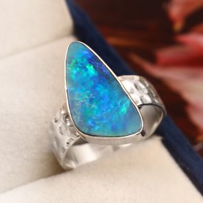 Australian Opal Size US 7 925 Sterling Silver Ring (REXT11-119)