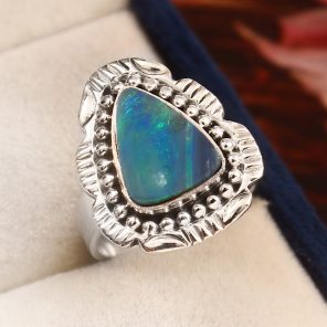 Australian Opal Size US 6 925 Sterling Silver Ring (REXT11-134)