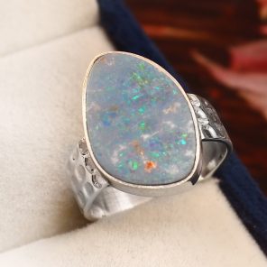 Australian Opal Size US 6 925 Sterling Silver Ring (REXT11-122)