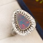 Australian Opal Size US 11 925 Sterling Silver Ring (REXT11-95)