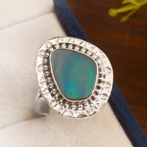 Australian Opal Size US 7 925 Sterling Silver Ring (REXT11-99)